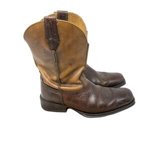 Ariat Rambler Western Boot Brown Leather Square Toe Cowboy Rodeo Mens 8.5D